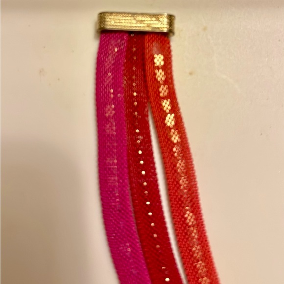 Mesh & Rhinestone Magnetic Closure Bracelet-Pink, Red, & Orange - Picture 6 of 6